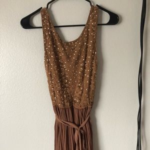 Brown rhinestone dress